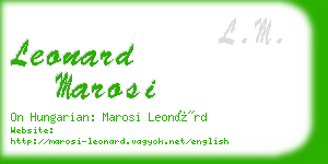 leonard marosi business card
